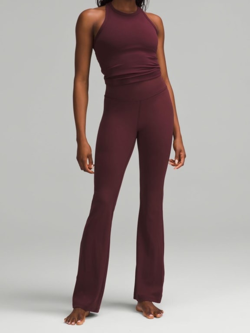 Lulu Lemon Super High-Rise Flared Leg NULU Pants - Burgundy